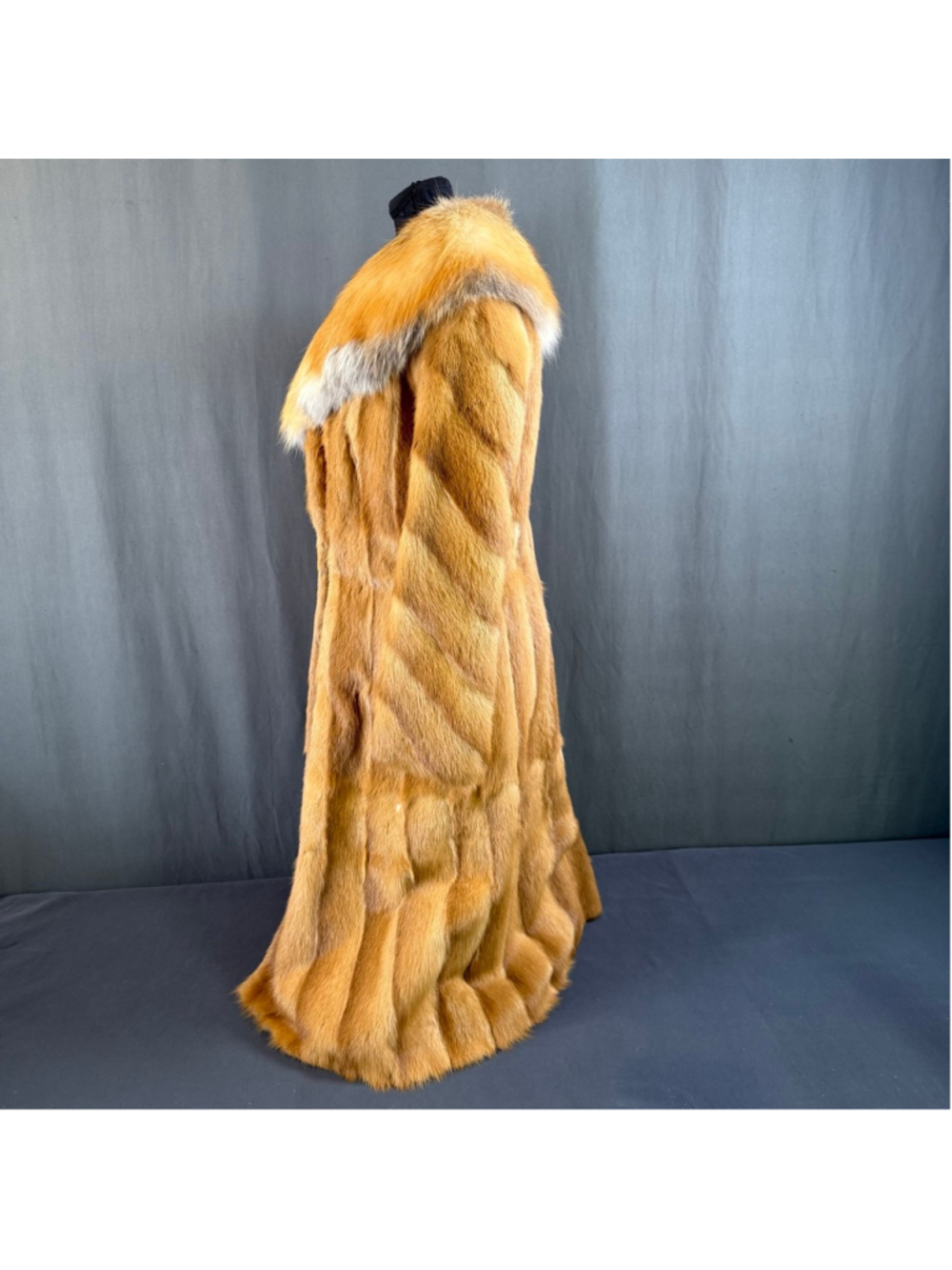 Vintage 70s Mink Fur Coat Women M Hurtig Fox Fur Collar Old Money Hollywood Glam - Picture 5 of 17
